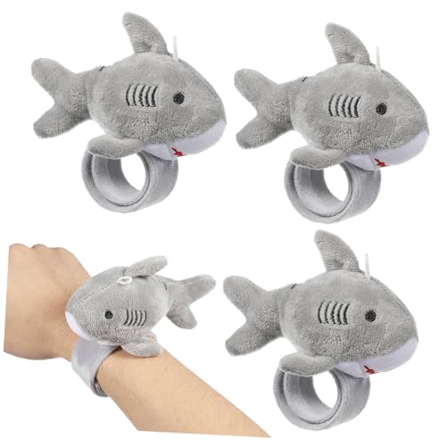 WOONEKY 6 Stück Plüsch Schnapparmbänder Weiche Stoffarmbänder Cartoon Tier Schnappbänder Sichere Einfach Anzulegende Partygeschenke für Jungen und Mädchen von WOONEKY