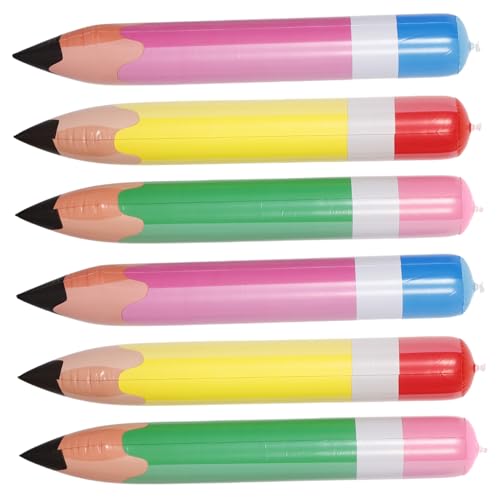 WOONEKY 6 Stück Riesige Aufblasbare Bleistifte Dekoration für Schulanfang und Abschlussfeier Bunte PVC Bleistiftballons für Klassenzimmer und Garten Dekoration WOONEKY 6 Stück Riesige Aufblasbare Bleistifte Dekoration für Schulanfang und Abschlussfeier Bunte PVC Bleistiftballons für Klassenzimmer und Garten Dekoration von WOONEKY
