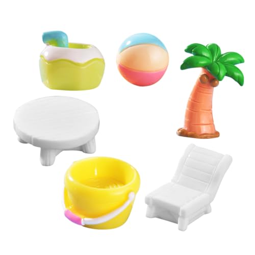 WOONEKY 6 Stück Strand Mikrolandschaft Deko Teiliges Sommer Thema Resin Figuren für Stilvolle Raumgestaltung und Partys Liegestuhl und Mehr WOONEKY 6 Stück Strand Mikrolandschaft Deko Teiliges Sommer Thema Resin Figuren für Stilvolle Raumgestaltung und Partys Liegestuhl und Mehr von WOONEKY