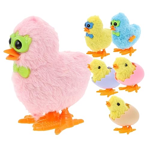 WOONEKY 6 Stück Teiliges Aufziehspielzeug Huhn für Lustige Spielzeuge als Ostergeschenke für Jungen und Mädchen Partyzubehör und Füller für Ostern von WOONEKY
