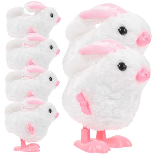 WOONEKY 6 Stück Teiliges Aufziehspielzeug Osterhasen Bunte Wind Up Hasen Figuren Springende Kaninchen Spielzeuge für Mechanisches Ostergeschenk ohne Stromverbrauch von WOONEKY