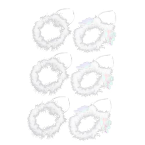 WOONEKY 6 Stück Teiliges Engels Haarband Stylisches Kostüm Haarzubehör für Partys Cosplay und Aufführungen Weiß mit Einzigartigem Plüschring für Besondere Anlässe WOONEKY 6 Stück Teiliges Engels Haarband Stylisches Kostüm Haarzubehör für Partys Cosplay und Aufführungen Weiß mit Einzigartigem Plüschring für Besondere Anlässe von WOONEKY