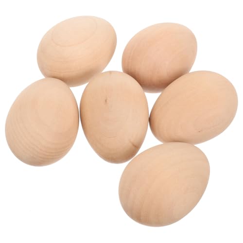 WOONEKY 6 Stück Teiliges Holz Eier zum Bemalen Realistische Glatte Oberfläche DIY Holz Basteleier für Dekoration und Osterdeko Naturbelassen Vielseitig für Garten Tisch und Fensterfront WOONEKY 6 Stück Teiliges Holz Eier zum Bemalen Realistische Glatte Oberfläche DIY Holz Basteleier für Dekoration und Osterdeko Naturbelassen Vielseitig für Garten Tisch und Fensterfront von WOONEKY