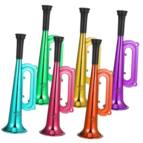WOONEKY 6 Stück Teiliges Kunststoff Tröten Bunte Kindertrompeten für Party Stadion Konzert Sichere Robuste Fan Hörner für Outdoor Aktivitäten von WOONEKY