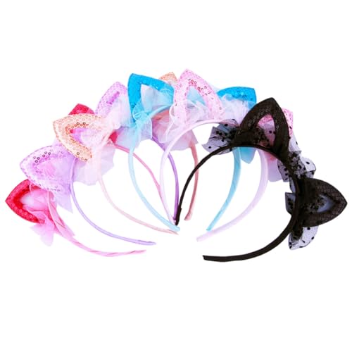 WOONEKY 6 Stück Teiliges Mädchen Haarreif mit Katzenohren aus Pailletten Niedliches Haarschmuck für Partys Halloween und Besondere Anlässe WOONEKY 6 Stück Teiliges Mädchen Haarreif mit Katzenohren aus Pailletten Niedliches Haarschmuck für Partys Halloween und Besondere Anlässe von WOONEKY