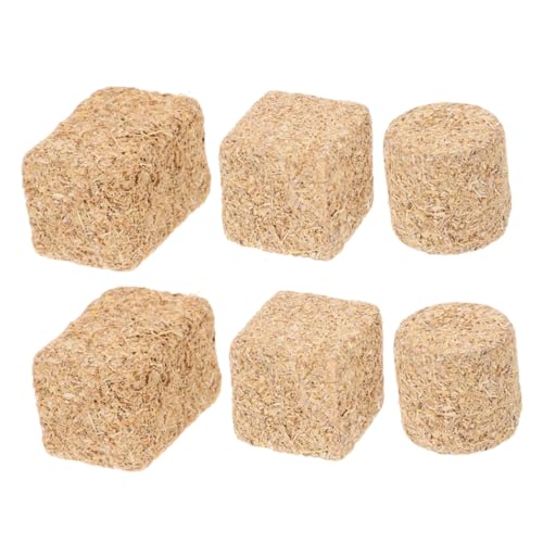 WOONEKY 6 Stück Teiliges Mini Heuballen für Puppenhaus und Gartendekoration Realistisch Gestaltete Kleine Heustapel Verschiedenen Formen Rustikale Miniatur Bauernhof Accessoires für DIY von WOONEKY