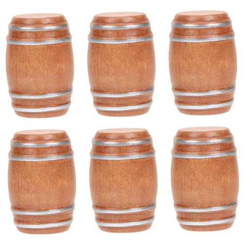 WOONEKY 6 Stück Teiliges Mini Holzfass für Puppenhaus Vintage Miniatur Bierfässer als Dekoration Detailgetreue Modelle für Mikro Szenen und Sammler Holzkunstwerk für Nostalgisches WOONEKY 6 Stück Teiliges Mini Holzfass für Puppenhaus Vintage Miniatur Bierfässer als Dekoration Detailgetreue Modelle für Mikro Szenen und Sammler Holzkunstwerk für Nostalgisches von WOONEKY