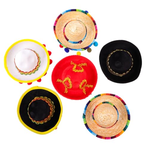 WOONEKY 6 Stück Teiliges Mini mexikanische Strohhut Haarreifen im mexikanischen Volksstil Buntes Festival accessoire für Frauen und Mädchen Leicht und Langlebig für Partys und Alltag WOONEKY 6 Stück Teiliges Mini mexikanische Strohhut Haarreifen im mexikanischen Volksstil Buntes Festival accessoire für Frauen und Mädchen Leicht und Langlebig für Partys und Alltag von WOONEKY