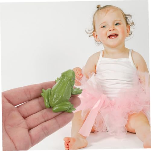 WOONEKY 6 Stück Teiliges Miniatur Froschfiguren aus Kunststoff Lebensechte Tiermodelle mit Leuchtenden Farben Pädagogisches für Realistische Froschornamente für Lern Rollenspiele von WOONEKY