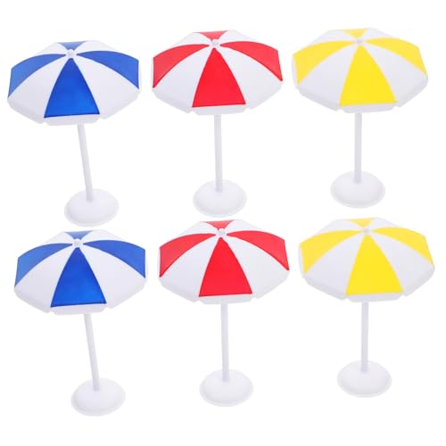 WOONEKY 6 Stück Teiliges Miniatur Strandsonnenschirme in Gelb Rot und Blau Dekoration für Puppenhaus Aquarium Terrarien und Kuchen Vielseitige Strand und Sonnenschutz Accessoires WOONEKY 6 Stück Teiliges Miniatur Strandsonnenschirme in Gelb Rot und Blau Dekoration für Puppenhaus Aquarium Terrarien und Kuchen Vielseitige Strand und Sonnenschutz Accessoires von WOONEKY
