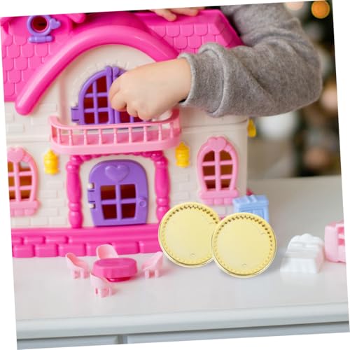 WOONEKY 6 Stück Teiliges Miniatur puppengeschirr Goldene Mini tabletts mit Glatter Oberfläche Puppenhaus Küchenzubehör für DIY Dekoration und Miniatur Szenen von WOONEKY