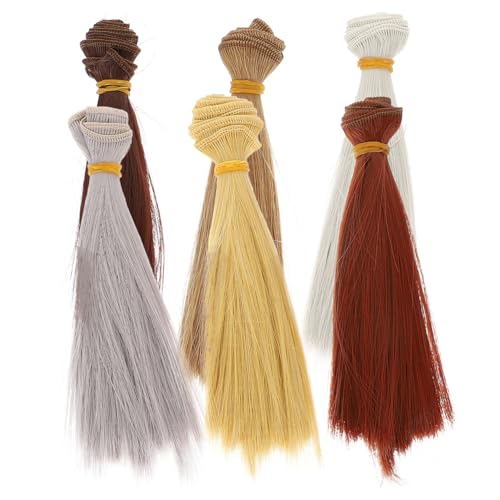 WOONEKY 6 Stück Teiliges Puppenperücken aus Hitzebeständigem Material Glatte Gerade Puppenhaare Strapazierfähige Dekoration für DIY Puppen Verschiedene Längen Geeignet für Puppenbasteln WOONEKY 6 Stück Teiliges Puppenperücken aus Hitzebeständigem Material Glatte Gerade Puppenhaare Strapazierfähige Dekoration für DIY Puppen Verschiedene Längen Geeignet für Puppenbasteln von WOONEKY
