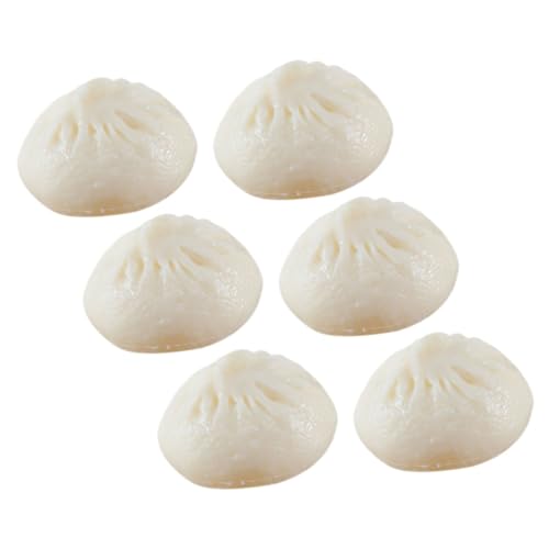 WOONEKY 6 Stück Teiliges Realistische Dampfbrötchen Modelle aus PVC Detailgetreue Nachbildung Gedämpfter Gefüllter Brötchen Küchen Deko und Food Props für Food Fotografie und Lehrzwecke von WOONEKY