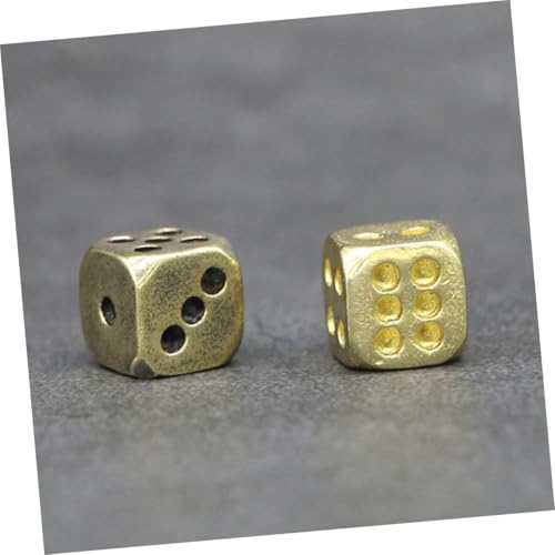 WOONEKY 6 Stück Teiliges Retro Kupfer Würfel Mehrseitige Spielwürfel mit Antikem Finish für Bar Faschingsdeko Robustes Zubehör für Brettspiele und Partyspaß von WOONEKY