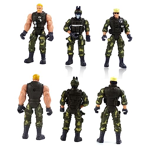 WOONEKY 6 Stück Teiliges Special Forces Modellspielzeug für Interaktive Soldatenfiguren Verschiedenen Posen Fördert Hand Auge Koordination und über Spezialeinheiten Sicheres von WOONEKY