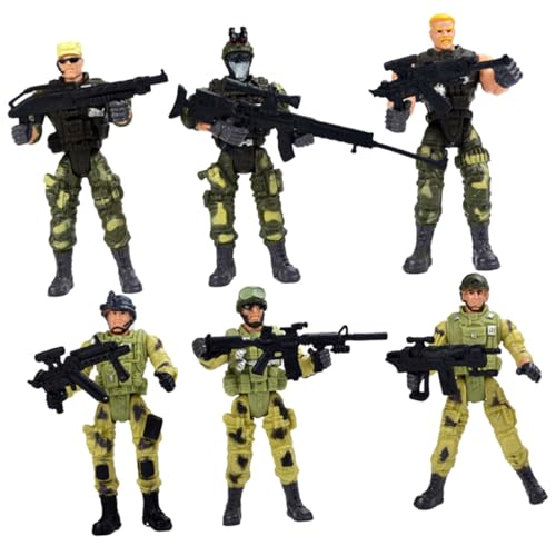 WOONEKY 6 Stück Teiliges Special Forces Spielset aus Sicherem Kunststoff Bewegliche Figuren mit Abnehmbaren Köpfen und Beweglichen Gliedern Pädagogisch Wertvoll für Jungen und Mädchen für WOONEKY 6 Stück Teiliges Special Forces Spielset aus Sicherem Kunststoff Bewegliche Figuren mit Abnehmbaren Köpfen und Beweglichen Gliedern Pädagogisch Wertvoll für Jungen und Mädchen für von WOONEKY