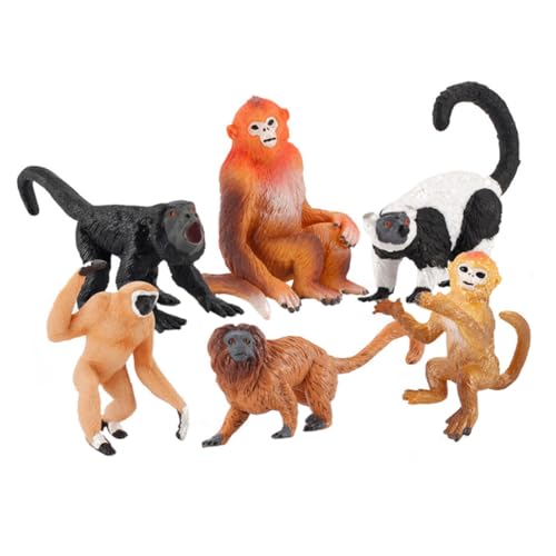 WOONEKY 6 Stück Teiliges Statischer Affenmodelle aus Robustem PVC Detailgetreue Simulation Weißhandiger Klammeraffen Pädagogisches Tiermodellspielzeug für Vielseitige Dekoration WOONEKY 6 Stück Teiliges Statischer Affenmodelle aus Robustem PVC Detailgetreue Simulation Weißhandiger Klammeraffen Pädagogisches Tiermodellspielzeug für Vielseitige Dekoration von WOONEKY