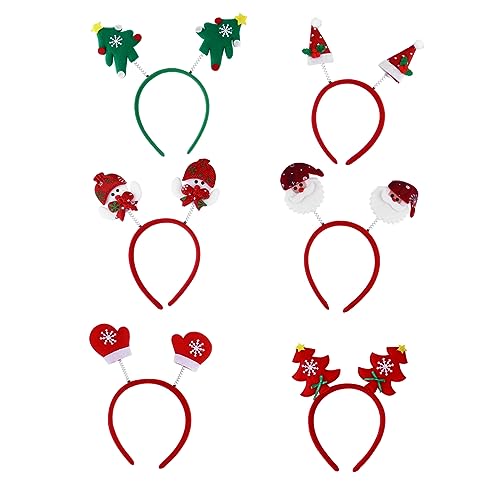 WOONEKY 6 Stück Teiliges Weihnachts Haarband mit Santa Rentier und Schneemann Motiven Bunte Party Haarreifen für Erwachsene Festlicher Haarschmuck für Weihnachtsfeier und Kostüm WOONEKY 6 Stück Teiliges Weihnachts Haarband mit Santa Rentier und Schneemann Motiven Bunte Party Haarreifen für Erwachsene Festlicher Haarschmuck für Weihnachtsfeier und Kostüm von WOONEKY