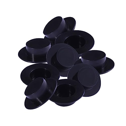 WOONEKY 60 Stück Teiliges Mini Clownshut Schwarze Kunststoff Haarschmuck Leichte DIY Weihnachtsdeko Langlebig und Festlich für Partyaccessoires von WOONEKY