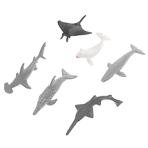 WOONEKY 6St Simuliertes Meereslebensmodell Figuren von Waldtieren Meereslebewesen-Modell Kinderspielzeug Spielzeug für Kinder Spielzeuge Delfinspielzeug Meerestiere Spielzeug Fisch-Modell von WOONEKY