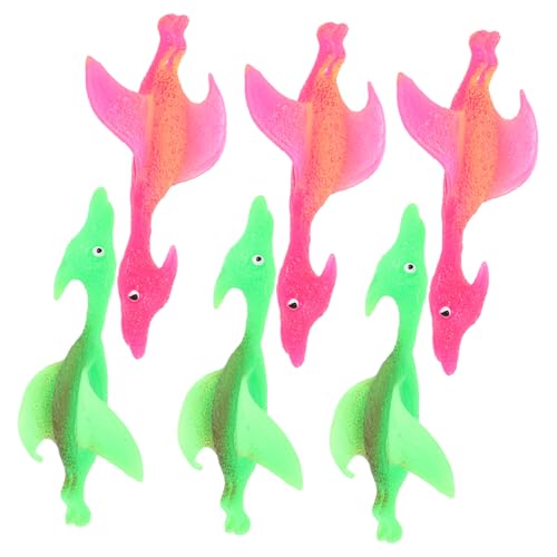 WOONEKY 6Stücke Dinosaurier Finger Schleuder Lustige Stress für Perfektes für Drinnen und Draußen Leicht und Langlebig Einfach zu Reinigen von WOONEKY
