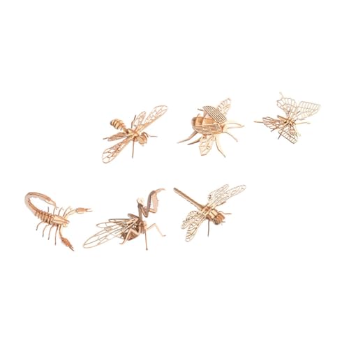WOONEKY 6Stücke Holzpuzzle Teiliges Insekten Modell DIY für Pädagogisches Montagespielzeug aus Hochwertigem Holz mit Abgerundeten Kanten für Sicheres WOONEKY 6Stücke Holzpuzzle Teiliges Insekten Modell DIY für Pädagogisches Montagespielzeug aus Hochwertigem Holz mit Abgerundeten Kanten für Sicheres von WOONEKY