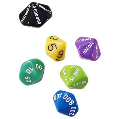 WOONEKY 6Stücke Spielwürfel Lustige für Brettspiele Partys und Lehrprojekte aus Sicherem Leicht Tragbar und Kompakt Spielrequisiten für Unvergessliche von WOONEKY