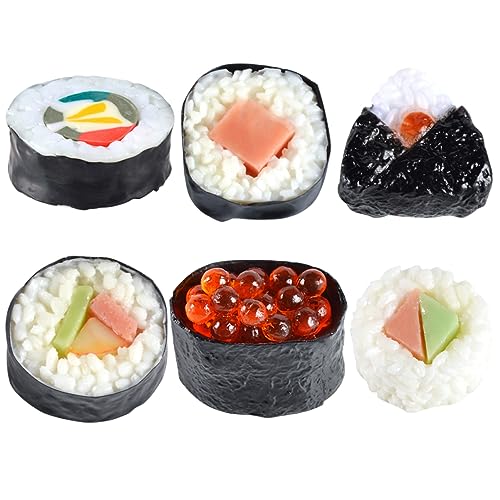 WOONEKY 6Stücke Teiliges Fake Sushi Modell Künstliche Lebensmittel Requisiten für Fotografie Deko und Sushi Shop Präsentation Realistische Nachbildung von Sushi und Reisbrötchen WOONEKY 6Stücke Teiliges Fake Sushi Modell Künstliche Lebensmittel Requisiten für Fotografie Deko und Sushi Shop Präsentation Realistische Nachbildung von Sushi und Reisbrötchen von WOONEKY