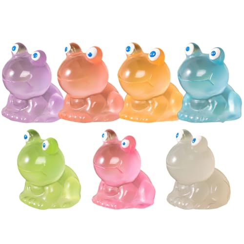 WOONEKY 7 Stück Teiliges Leuchtende Froschfiguren Miniatur Garten Deko aus Resin für Schreibtisch Mikro Landschaften Pastellfarben Einzigartiger Dekorationsartikel WOONEKY 7 Stück Teiliges Leuchtende Froschfiguren Miniatur Garten Deko aus Resin für Schreibtisch Mikro Landschaften Pastellfarben Einzigartiger Dekorationsartikel von WOONEKY