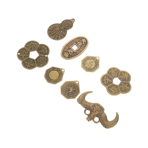 WOONEKY 8 Stück Chinesische Münzen Chinesische Wahrsagerei Messingmünzen Wahrsagespiel Basteln Neuheitsmünzen Simulation Antiker von WOONEKY