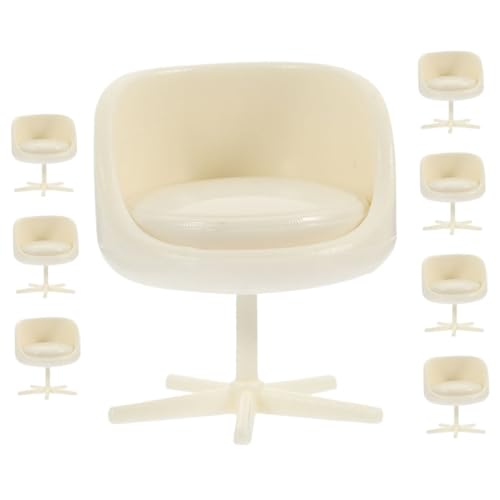 WOONEKY 8 Stück Puppenhaus Miniatur Büro Drehstuhl Robuste Kunststoff Miniatur Möbel Realistische Drehbare Stühle für Wohnzimmer Büro und Schlafzimmer Dekoration WOONEKY 8 Stück Puppenhaus Miniatur Büro Drehstuhl Robuste Kunststoff Miniatur Möbel Realistische Drehbare Stühle für Wohnzimmer Büro und Schlafzimmer Dekoration von WOONEKY