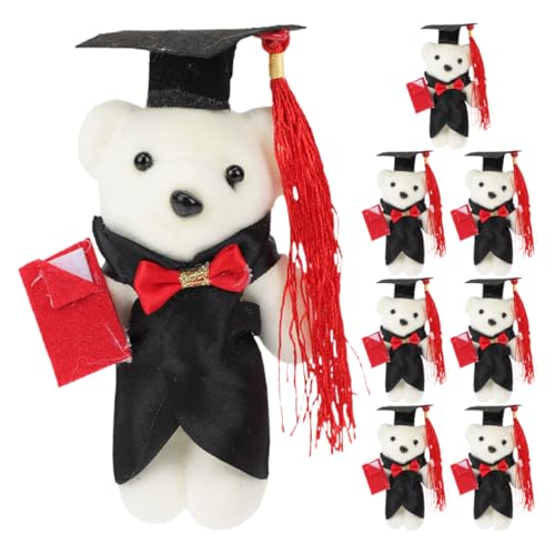 WOONEKY 8 Stück Teiliges DIY Blumenstrauß Material mit Mini Plüschbären für Abschlussfeiern Charmante und Kreative Dekoration für Graduierungsfeiern aus Hochwertigem Schaum Gefertigt von WOONEKY