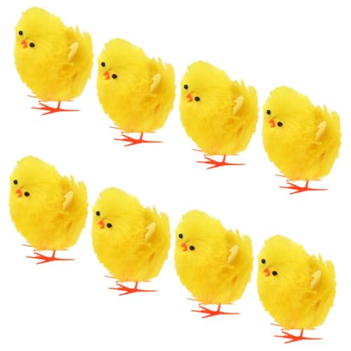 WOONEKY 8 Stück Teiliges Flauschiges Set Hohe Plüschküken Niedliche Osterdeko für Festliche Bastelsets und Frühlingsdekorationen von WOONEKY