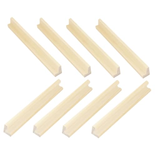 WOONEKY 8 Stück Teiliges Holz Domino Halter Stabile Domino Display Ständer mit Natürlicher Holzoberfläche Multifunktionale Racks für DIY Projekte Eleganter Holzsockel für Zubehör von WOONEKY