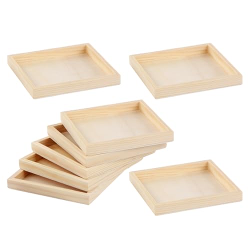 WOONEKY 8 Stück Teiliges Holztablett für Puzzle Montessori Puzzle Sortiertrays aus Stabilem Holz Tragbar und Nahtlos für Detailgetreues Legen für Bastelprojekte von WOONEKY