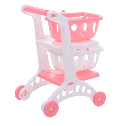 WOONEKY 8 Stück Teiliges Mini Einkaufstrolley-spielset für Kleinkinder Doppellagiger Einkaufswagen aus Robustem Material Rollbar für Fantasievolles Rollenspiel zu Hause Freien von WOONEKY