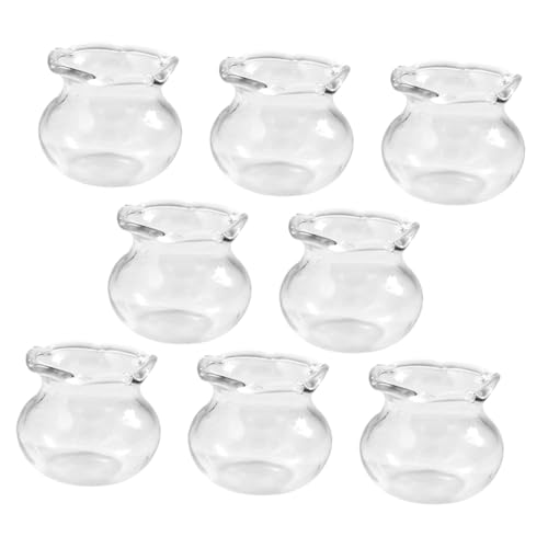WOONEKY 8 Stück Teiliges Mini Fischglas Transparent Detailreiche Miniatur Aquarium Deko für Puppenhäuser Vielseitige Tischdekoration und DIY Mikro Szene Zubehör von WOONEKY