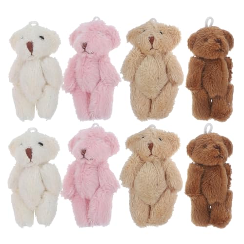WOONEKY 8 Stück Teiliges Mini Plüschbär Schlüsselanhänger Dekoration für Babyparty Vielseitige Mini Tierornamente Bunten Farben für Valentinstag und Partys von WOONEKY