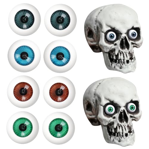 WOONEKY 8 Stück Teiliges Plastik Hohlauge Halloween Deko Gruselige Augäpfel für Kostüm Requisiten in Braun Blau Grün Realistische Puppenaugen für Party Horror Cosplay WOONEKY 8 Stück Teiliges Plastik Hohlauge Halloween Deko Gruselige Augäpfel für Kostüm Requisiten in Braun Blau Grün Realistische Puppenaugen für Party Horror Cosplay von WOONEKY