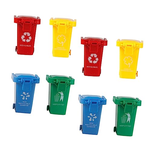 WOONEKY Lernspielzeug-Set 8-teilig Mini-mülleimer Kinderspielzeugkiste Plastikspielzeug Für Spaß Kindermüll Push-and-Slide-Design von WOONEKY
