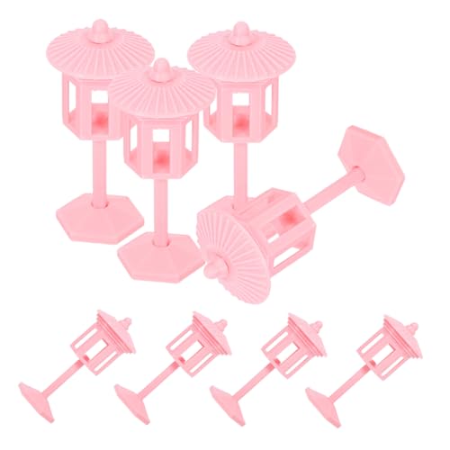 WOONEKY 8-teilige Miniaturlampe: Puppenhausmöbel – Miniaturbeleuchtung – Lichtmodell Aus Kunststoff, Spielzeug Für Mädchen, Kleines Haus, Schlafzimmer-, Zubehör, Rosa von WOONEKY
