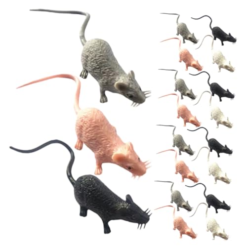 WOONEKY 80 Stück Simulierte Mausdekoration Mini -realistische Rattenfigur Simuliertes Mausspielzeug realistische Rattenfiguren Mini -Maushause -Figur -Ratten -Streichfigur PVC von WOONEKY