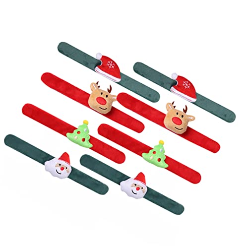 WOONEKY 8st Weihnachtsschnapparmbänder Spielzeug Für Die Weihnachtsfeier Slap-armband-spielzeug Urlaubsparty-armband Weihnachten Weihnachtsarmband Spielzeug Erwachsener Kind Schmücken von WOONEKY