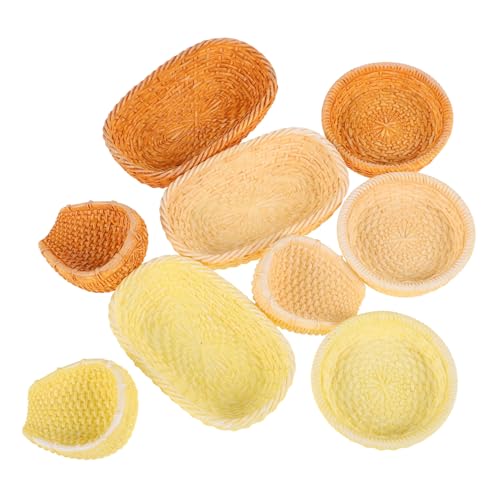 WOONEKY 9 Stück Teiliges Miniatur weidenkörbe für Puppenhaus Dekoration Kleine Runde Brotkörbe Detailreiche Miniatur Lebensmittelkörbe für DIY Mikro Landschaft und Puppenhaus Küche WOONEKY 9 Stück Teiliges Miniatur weidenkörbe für Puppenhaus Dekoration Kleine Runde Brotkörbe Detailreiche Miniatur Lebensmittelkörbe für DIY Mikro Landschaft und Puppenhaus Küche von WOONEKY