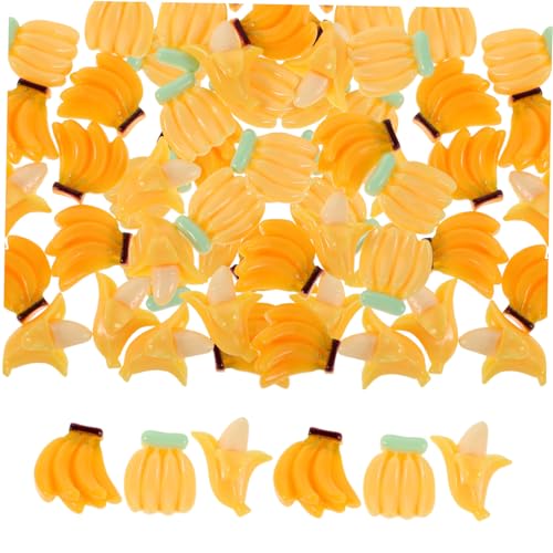 WOONEKY 90 Stück Maßstab Realistische Mini-früchte für Puppenhaus Küche und Feengarten Dekoration Lebensechte Kleine Bananen Figuren für Miniaturszenen von WOONEKY