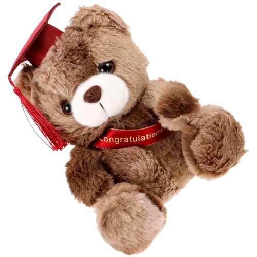 WOONEKY Abschluss Bär Plush Tier mit Doktorhut und Satinband Niedliches Kuscheltier als Erinnerungsstück für Studienabschlüsse und Dekoration als für Absolventen von WOONEKY