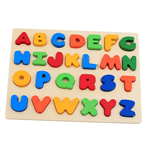 WOONEKY Puzzlespiele puzzletisch Rätsel für Kleinkinder Alphabet-Puzzle Buchstabenrätsel Rätsel für Kinder Puzzles für Kleinkinder 3 Jahre Puzzles Holz hölzern Spielzeug Bambus von WOONEKY