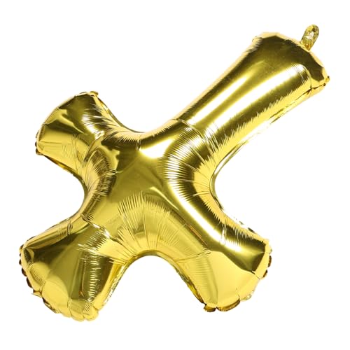 WOONEKY Aluminiumfolie Luftballon Kreuzform Goldfarben Auslaufsicher Langlebig für Tauf Frühlingsfest und Erstkommunionsfeiern Einfache Inflation Badetags Dekoration Festliche von WOONEKY