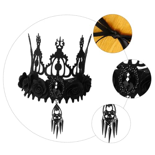 WOONEKY Barock Krone Haarreif Halloween Kopfschmuck Damen Masquerade Party Kostüm Zubehör Langlebig für Mädchen Frauen von WOONEKY