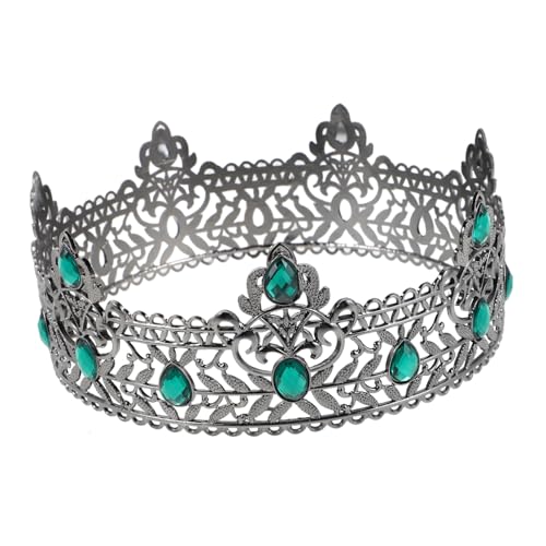 WOONEKY Barock Vintage Herren Königskrone mit Funkelnden Strasssteinen Mittelalterliche Hochzeit Kostüm Haaraccessoire für Prom Theater Cosplay Geburtstag Halloween Party von WOONEKY